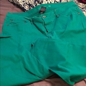 Faded Glory Green Ankle Jeans